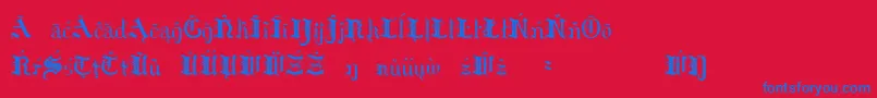 フォントHildaSonnenscheinExtraCharacters – 赤い背景に青い文字