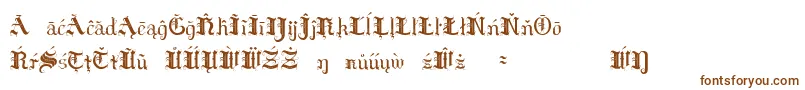 Czcionka HildaSonnenscheinExtraCharacters – brązowe czcionki na białym tle