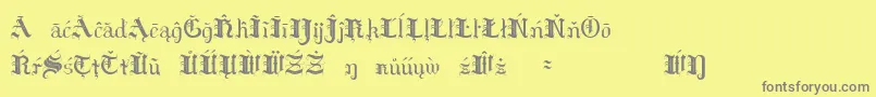 HildaSonnenscheinExtraCharacters Font – Gray Fonts on Yellow Background