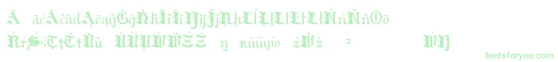 HildaSonnenscheinExtraCharacters-Schriftart – Grüne Schriften auf weißem Hintergrund