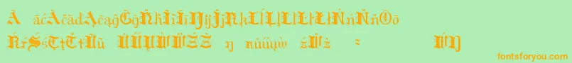 HildaSonnenscheinExtraCharacters Font – Orange Fonts on Green Background