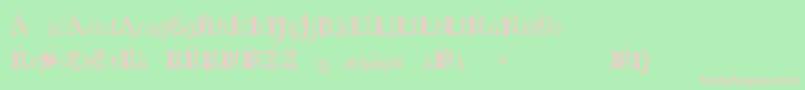 HildaSonnenscheinExtraCharacters-Schriftart – Rosa Schriften auf grünem Hintergrund