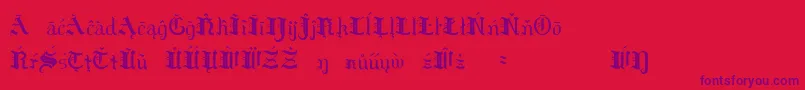 HildaSonnenscheinExtraCharacters Font – Purple Fonts on Red Background
