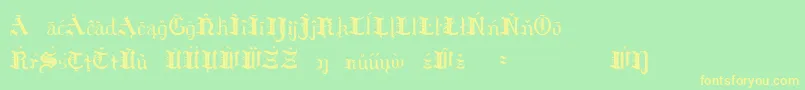 HildaSonnenscheinExtraCharacters Font – Yellow Fonts on Green Background