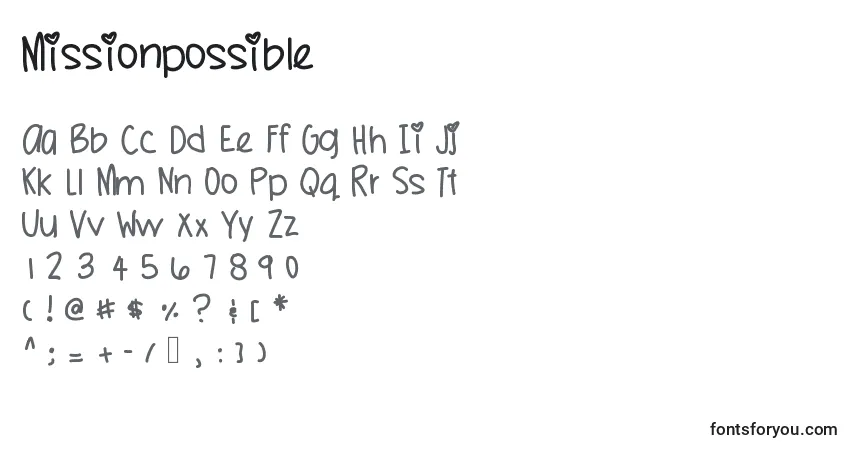 Шрифт Missionpossible – алфавит, цифры, специальные символы