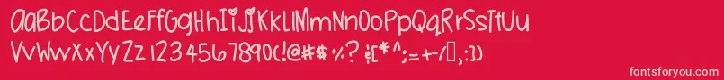 Missionpossible Font – Pink Fonts on Red Background