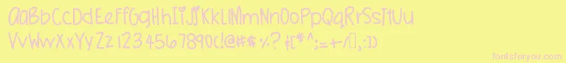 Missionpossible Font – Pink Fonts on Yellow Background