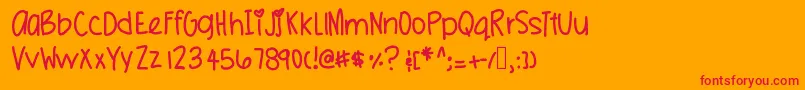 フォントMissionpossible – オレンジの背景に赤い文字