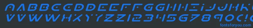 Шрифт Planetxexpandital – синие шрифты на чёрном фоне