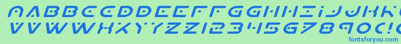 Planetxexpandital Font – Blue Fonts on Green Background