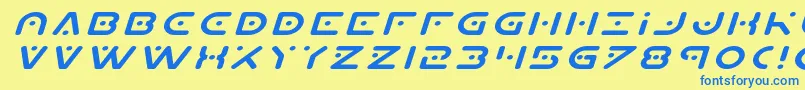 Planetxexpandital Font – Blue Fonts on Yellow Background