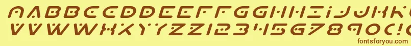 Planetxexpandital Font – Brown Fonts on Yellow Background