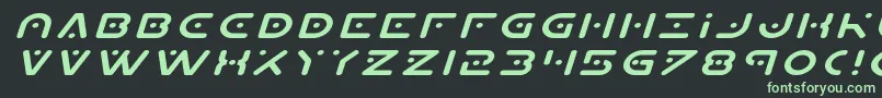 Planetxexpandital Font – Green Fonts on Black Background