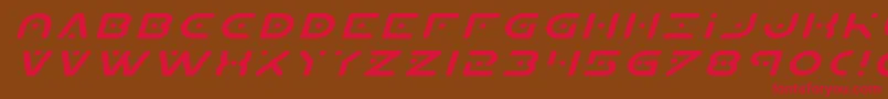 Planetxexpandital Font – Red Fonts on Brown Background