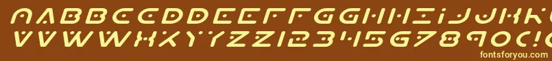 Шрифт Planetxexpandital – жёлтые шрифты на коричневом фоне
