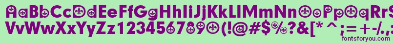 FrenchParticipants Font – Purple Fonts on Green Background