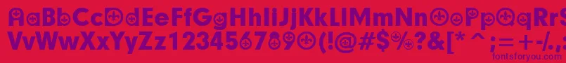 FrenchParticipants Font – Purple Fonts on Red Background