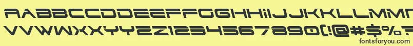 Dodger3left-Schriftart – Schwarze Schriften auf gelbem Hintergrund