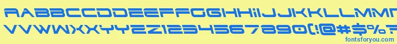 Dodger3left Font – Blue Fonts on Yellow Background