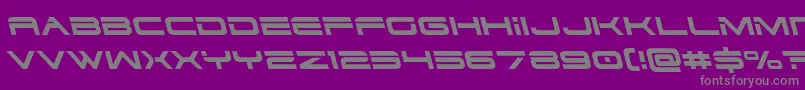 Dodger3left-Schriftart – Graue Schriften auf violettem Hintergrund