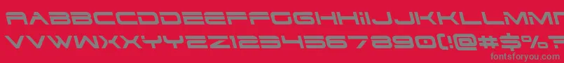 Fonte Dodger3left – fontes cinzas em um fundo vermelho