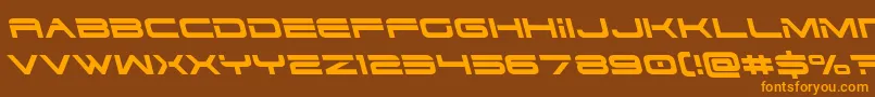 Dodger3left Font – Orange Fonts on Brown Background
