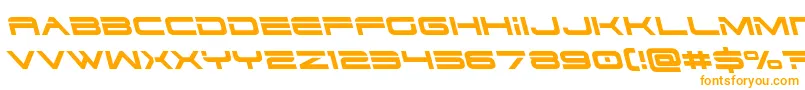 フォントDodger3left – 白い背景にオレンジのフォント