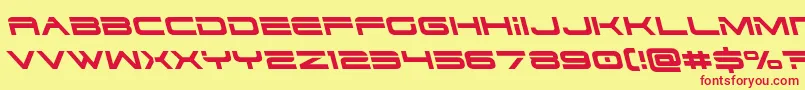 Dodger3left Font – Red Fonts on Yellow Background