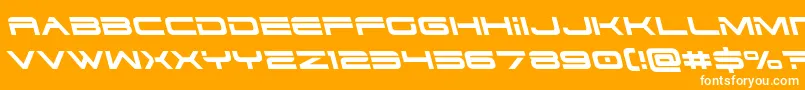 Dodger3left-fontti – valkoiset fontit oranssilla taustalla