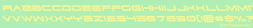 Fonte Dodger3left – fontes amarelas em um fundo verde