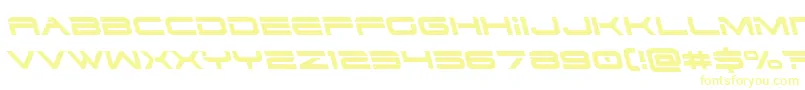 フォントDodger3left – 白い背景に黄色の文字