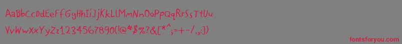 フォントMousecut – 赤い文字の灰色の背景