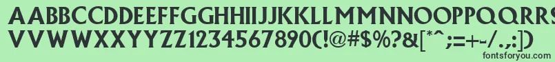 フォントMacedoniaBold – 緑の背景に黒い文字