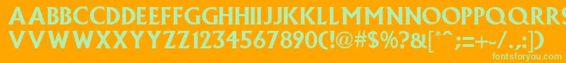 MacedoniaBold Font – Green Fonts on Orange Background