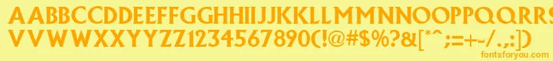MacedoniaBold Font – Orange Fonts on Yellow Background