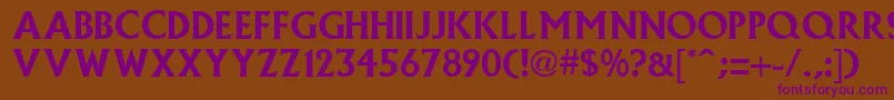 MacedoniaBold Font – Purple Fonts on Brown Background