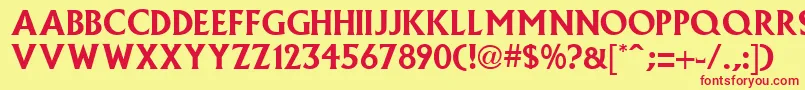 MacedoniaBold Font – Red Fonts on Yellow Background