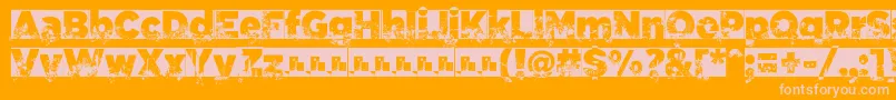 Więcej informacji o czcionce C.A.GarrutasFont Czcionka C.A.GarrutasFont – różowe czcionki na pomarańczowym tle