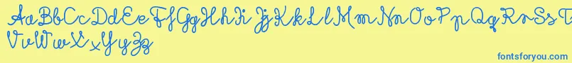 Rubicandemo Font – Blue Fonts on Yellow Background