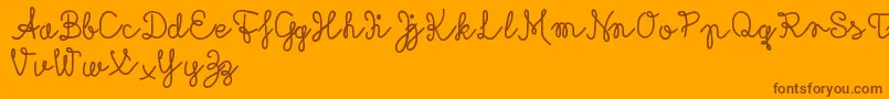 Rubicandemo-Schriftart – Braune Schriften auf orangefarbenem Hintergrund