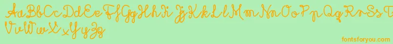 Rubicandemo Font – Orange Fonts on Green Background