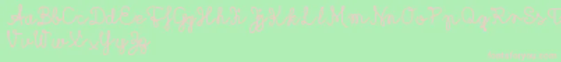 Rubicandemo Font – Pink Fonts on Green Background