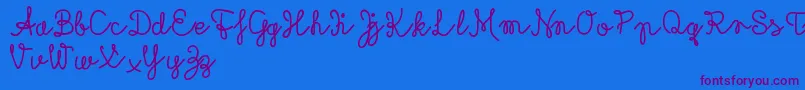 Rubicandemo-Schriftart – Violette Schriften auf blauem Hintergrund