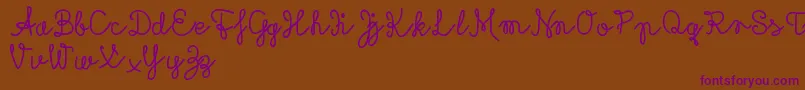 Rubicandemo-Schriftart – Violette Schriften auf braunem Hintergrund