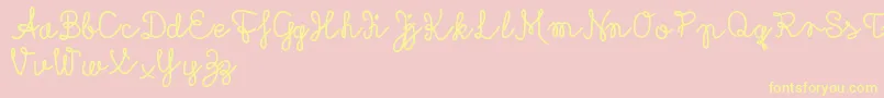 Rubicandemo Font – Yellow Fonts on Pink Background