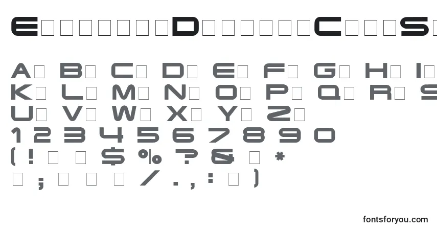 A fonte EyechartDisplayCapsSsi – alfabeto, números, caracteres especiais
