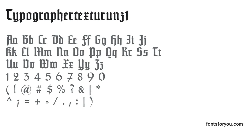 Typographertexturunz1 Font – alphabet, numbers, special characters