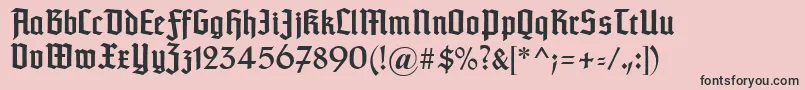Typographertexturunz1-fontti – mustat fontit vaaleanpunaisella taustalla
