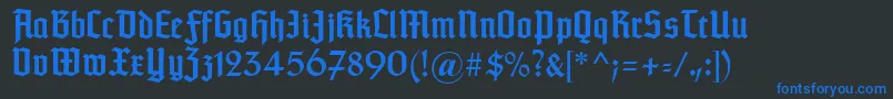 Шрифт Typographertexturunz1 – синие шрифты на чёрном фоне