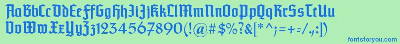 Typographertexturunz1 Font – Blue Fonts on Green Background